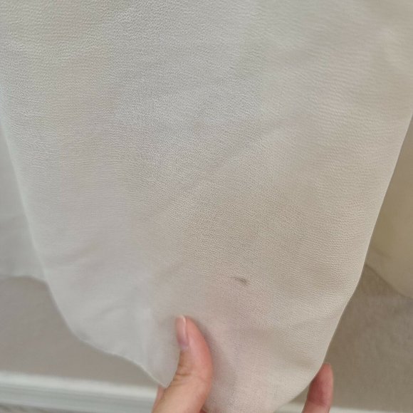 Miss Avenue Dress Womens Small Ivory Chiffon Maxi Layered Flowy Lightweight - Picture 4 of 12